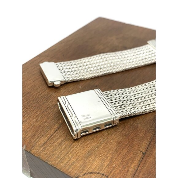 John Hardy Apple Watch Band Sterling Silver Smartwatch Strap Mesh Two Piece 32mm - Picture 8 of 12